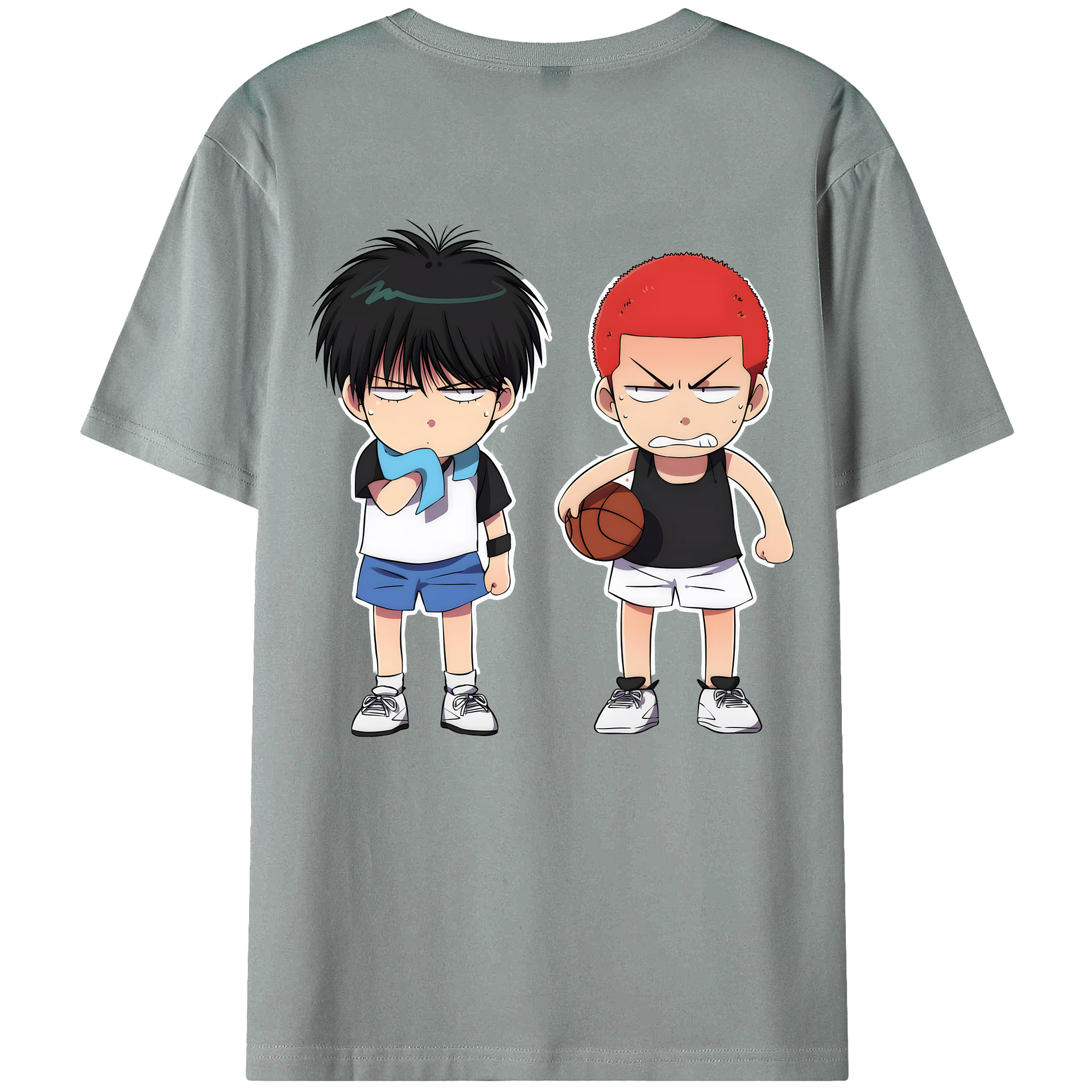 （画像用） SLAM DUNK／スラムダンク 綿100％ メンズ半袖Tシャツ（バックプリント） 通気性